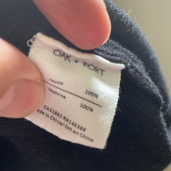 Oak + Fort - Baggy Long Sleeve Sweater - Black - M - Picture 3 of 7